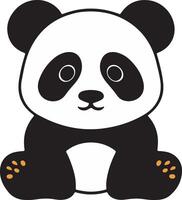 Panda Silhouette with Unique Color Background, Stylized in Illustration vector