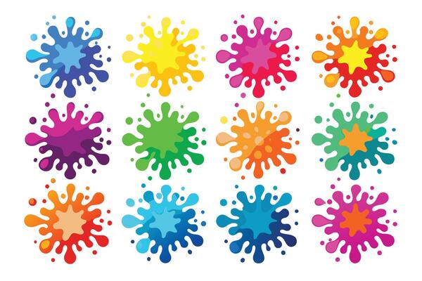 Artistic Multicolor Splash Set