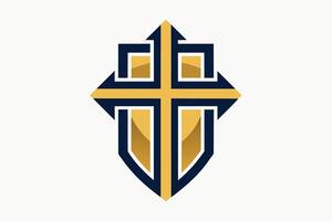 Graceful Christian Cross Icon vector