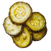 Sliced pickles on a clean background png