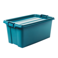 Storage container with lid in teal color png