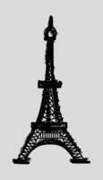 Hand-Drawn Abstract Silhouette of the Eiffel Tower. vector