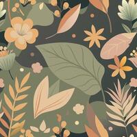 Seamless Floral Pattern Soft Color vector