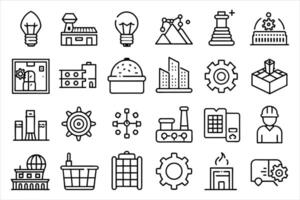 SME concept icon set. small and medium sized enterprises. editable stroke outline icons set. vector