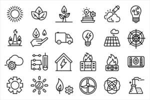 Net Zero outline icons with editable stroke collection. vector
