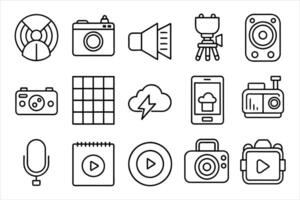 music and player related icon set vector
