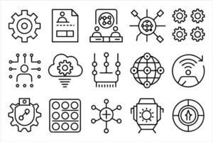 Process automation concepts icon set. vector