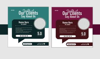 client testimonial template vector