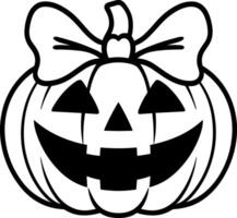 Jack o Lantern Pumpkin with Bow vector