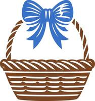 Wicker Basket with Bow vector