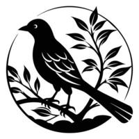 bird on tree vector