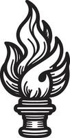 Dynamic Flame Line Art Graphic vector