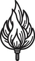 Minimalist Flame Line Art Design vector