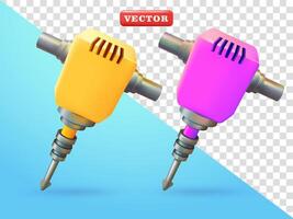 Jackhammer, 3d . Suitable for industrial and design elements vector
