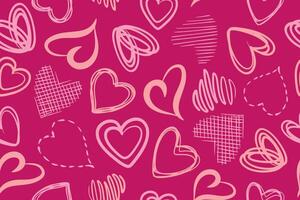 Seamless pattern of hearts of different shapes. Modern abstract background with beautiful hearts. illustration. vector