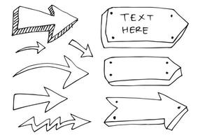 doodle design elements. hand drawn arrows isolated on white background. vector
