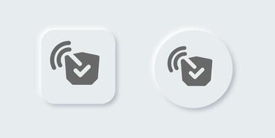 Secure connection solid icon in neomorphic design style. Network signs illustration. vector