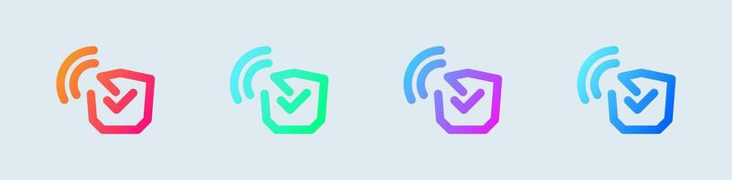 Secure connection line icon in gradient colors. Network signs illustration. vector