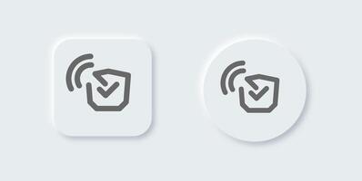 Secure connection line icon in neomorphic design style. Network signs illustration. vector