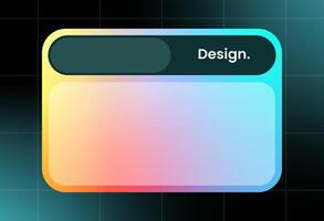 Futuristic design element in gradient colors. Pop up interface element. vector