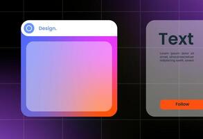 Futuristic design element in gradient colors. Pop up interface element. vector