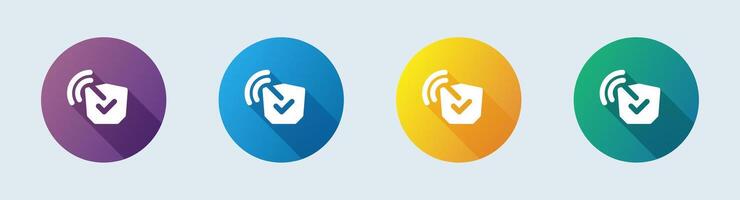 Secure connection solid icon in flat design style. Network signs illustration. vector