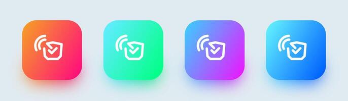 Secure connection line icon in square gradient colors. Network signs illustration. vector