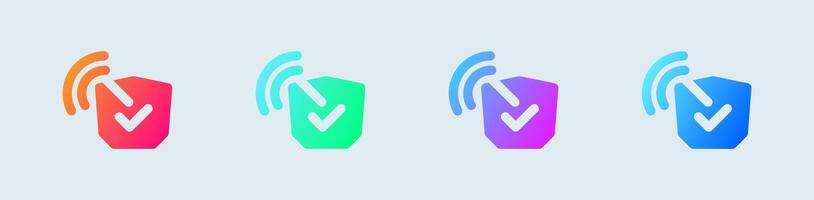Secure connection solid icon in gradient colors. Network signs illustration. vector