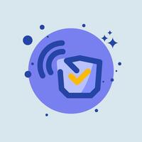 Secure connection flat illustration. Network signs illustration. vector