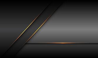 Abstract grey metallic gold light slash black shadow geometric design modern futuristic background vector
