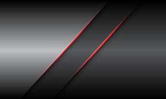 Abstract grey metallic red light slash black shadow geometric design modern futuristic background vector