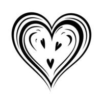 Stylized heart with intricate black lines on a white background vector