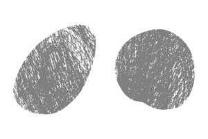 Set of hand drawn grunge gray circle spots for background. Scribble effect in shape vector