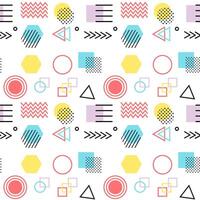 Memphis style with geometric pattern, illustration with geometric figures. Trendy seamless pattern. vector