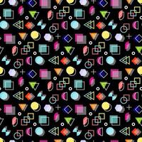 Memphis style with geometric pattern, illustration with geometric figures. Trendy seamless pattern. vector