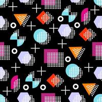 Memphis style with geometric pattern, illustration with geometric figures. Trendy seamless pattern. vector
