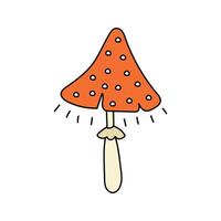 Fly agaric doodle. isolated on white background vector