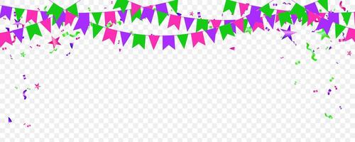 Colorful party flags garland isolated on clean background. festa illustration for holiday festival design vector