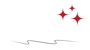 Stylized image of stars and a wavy line on a white background. Christmas card. vector