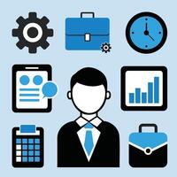 flat design collection of business icons vector