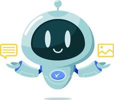 AI Robot Chat Bot Cartoon Character Creates A Files vector