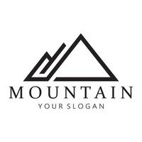 Minimalist mountain and sun logo design flat colors packed with modern concepts illustration vector