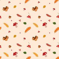 Autumn pattern in cartoon style vector