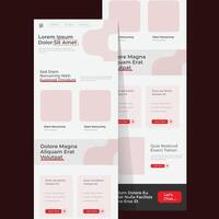one-page email newsletter marketing template for multipurpose business l Flat modern responsive design vector