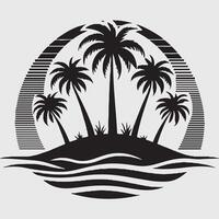 Minimalist palm tree silhouette vector