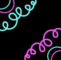 Abstract black background decorated with a pattern in the form of multi-colored drawings in doodle style vector