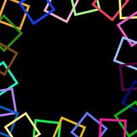 Abstract black background decorated with a pattern in the form of multi-colored geometric shapes vector