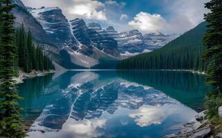 Pristine Reflections A Tranquil Mountain Lake photo