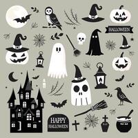 Halloween element set collection flat design vector