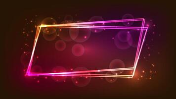 Neon frame with shining effects and sparkles vector
